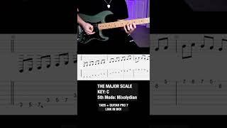 C Major Scale Guitar - 5th Mode: Mixolydian With Tabs   #shorts