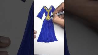 Easy Drawing Beautiful Girl Dress #gown  #shortstoday #shortsfeed #howtodraw #trending #art