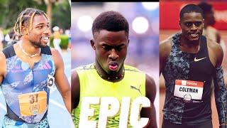 Wow!! Ackeem Blake Battles Noah Lyles & Christian Coleman 100m @ Bermuda USATF Games