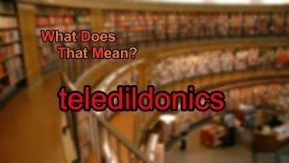 What does teledildonics mean?