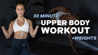 30 MIN UPPER BODY PUMP WORKOUT | WITH Dumbbell | Strength & Conditioning | + Core | WITH REPEAT