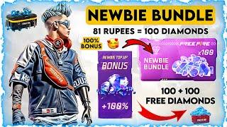 FREE FIRE NEWBIE BUNDLE | NEWBIE BUNDLE 100 FREE DIAMONDS | FREE FIRE NEWBIE 100% BONUS DIAMONDS