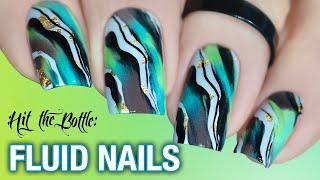  FLUID NAIL ART Stamping Nail Design using Hit the Bottle Products