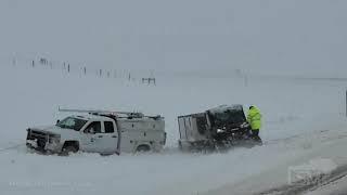 10-13-2021 Spearfish, South Dakota - Heavy Snow, Whiteout Conditions, Cars Stuck, City Shots