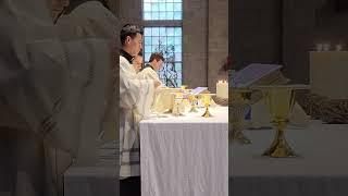 Preparing the Altar during the Mass in the Seminary