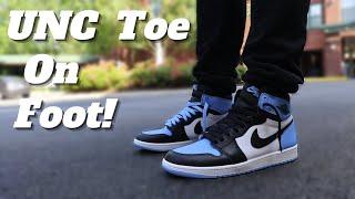 Air Jordan 1 Retro High OG UNC Toe Unboxing & On Foot!!!