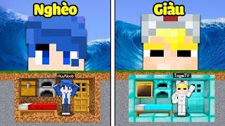 Tô Gà Xây Hầm Trú Ẩn Nghèo Vs Giàu Chống Thảm Họa Sóng Thần Trong MInecraft!