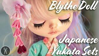 BLYTHE DOLL - Japanese Yukata Sets - FOR SALE - Custom clothes set - Including Kimono Tabi & Sandals