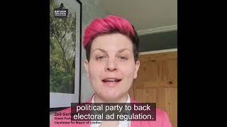 Zoë Garbett signs up to Reform Political Advertising's ad code for the London mayoral elections