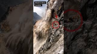 OMG! Unbelievable footage of a massive landslide! #landslide #shortvideo