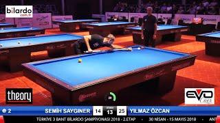 3 Cushion Billiards SEMİH SAYGINER vs YILMAZ ÖZCAN | 3 BANT BİLARDO ŞAMPİYONASI ANTALYA - billar