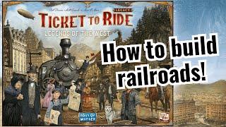 Build rails in the board game ticket to ride: Legends of the west