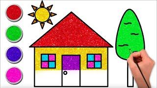 प्यारा सा घर कैसे Draw करें | Learn How to Draw a  Beautiful House | Painting, and Coloring for Kids