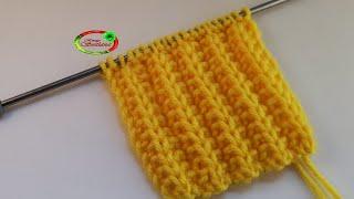 №59 Объемная резинка Патронташ Легко вяжется - єффектно віглядит. Rib knitting stitches