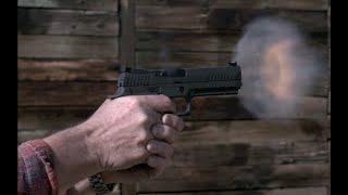 9mm Slide Action & Muzzle Blast in Slow Motion