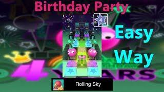 Rolling Sky Bonus 29 - Birthday Party - 100% Completed - Easy Way