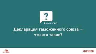 Декларация таможенного союза — что это такое?