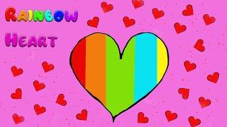  How to Draw a Rainbow Heart  Drawing and coloring for kids