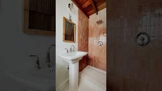 pink showers have always been it #pinkbathroom #showertile #diyshorts #diy #bathroommakeover