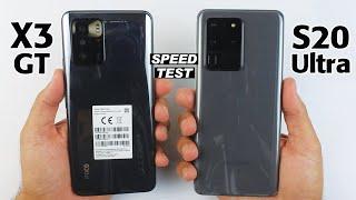 Poco X3 GT vs Samsung Galaxy S20 Ultra Speed Test & Rendering Test