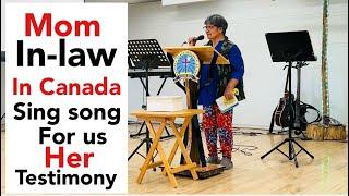 My mom in-law sing a song for us as her testimony first time visit in the church | sarah buyucan