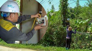 Single mother: Together with the electrician, pull the wire and connect electricity to the house