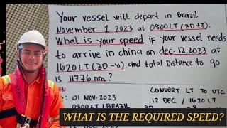 VESSEL REQUIRED SPEED COMPUTATION