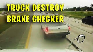 HE BRAKE CHECK THE WRONG TRUCK INSTANT KARMA | Idiots In Cars USA & Canada Road Rage 2024