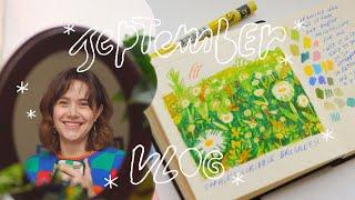 september vlog  quality time w/ my sketchbook + a big fabric haul