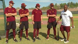 Nigel Burton takes on ASU baseball in home run derby action