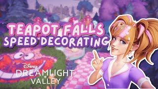 TEAPOT FALLS SPEED DECORATING   // Storybook Vale // Disney Dreamlight Valley // Speed Decorating