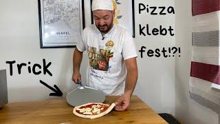 Pizza klebt am Tisch! Was kann ich dagegen tun? Und wie bring ich die Pizza in den Ofen?