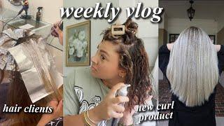 A week in my life as a hairstylist, living alone // Hair clients & trying a new curl spray