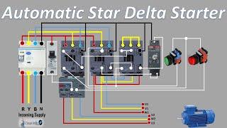 Star Delta Starter Connection with Timer / Automatic star Delta Starter Connection