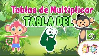 TABLA DEL 4 PARA NIÑOS - Canciones de las tablas de multiplicar | Elite Kids