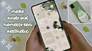 how to make your phone aesthetic ️ pastel green theme 