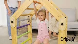 Dripex Foldable Pikler Triangle Climber with Ramp