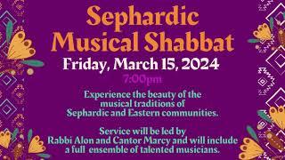 Friday Night Shabbat Service - March 8, 2024