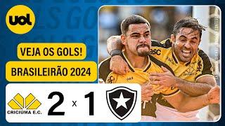 CRICIÚMA 2 x 1 BOTAFOGO - BRASILEIRÃO 2024; VEJA OS GOLS