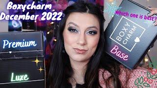 BOXYCHARM DECEMBER 2022 BASE ,PREMIUM, & LUXE UNBOXING + SWATCHES | HONEST RANKING VIDEO 