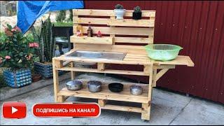 Идеи кухонной мебели из деревянных поддонов своими руками | Дизайн кухни с деревянным поддоном.