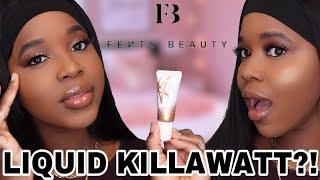 NEW FENTY LIQUID KILLAWATT FLUID FREESTYLE HIGHLIGHTER REVIEW & SWATCHES ON DARK SKIN | HONEY HAWTIE