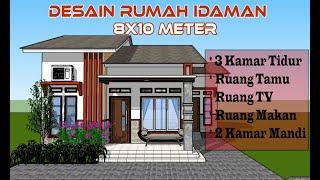 Rumah Idaman Minimalis 8x10 Meter 3 Kamar Tidur - AP Design