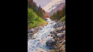 Pastel Painting Lesson "Rapid Transit" Waterfall and Cascades