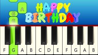 Happy Birthday - Very Easy and Slow Piano tutorial