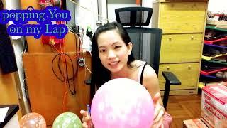 POPPING HARD BALLOONS ON MY B**BS  & LAP @ThehottestMae0330