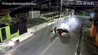 Rescate captado por cámaras de la Policía Municipal de Escazú -Costa Rica-