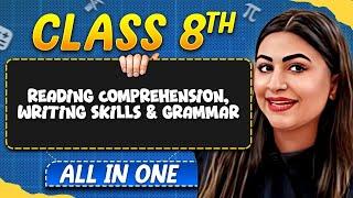 Reading Comprehension, Writing Skills & Grammar in 1 Shot | English |All in One |Class 8th Revision