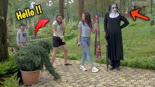 Bushman Prank VS The Nun Prank..!!  The Tree Man and the Valak Ghost