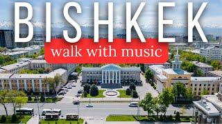 BISHKEK Walk_with music and captions. September 2024. Independence Day of Kyrgyzstan. Fireworks.More